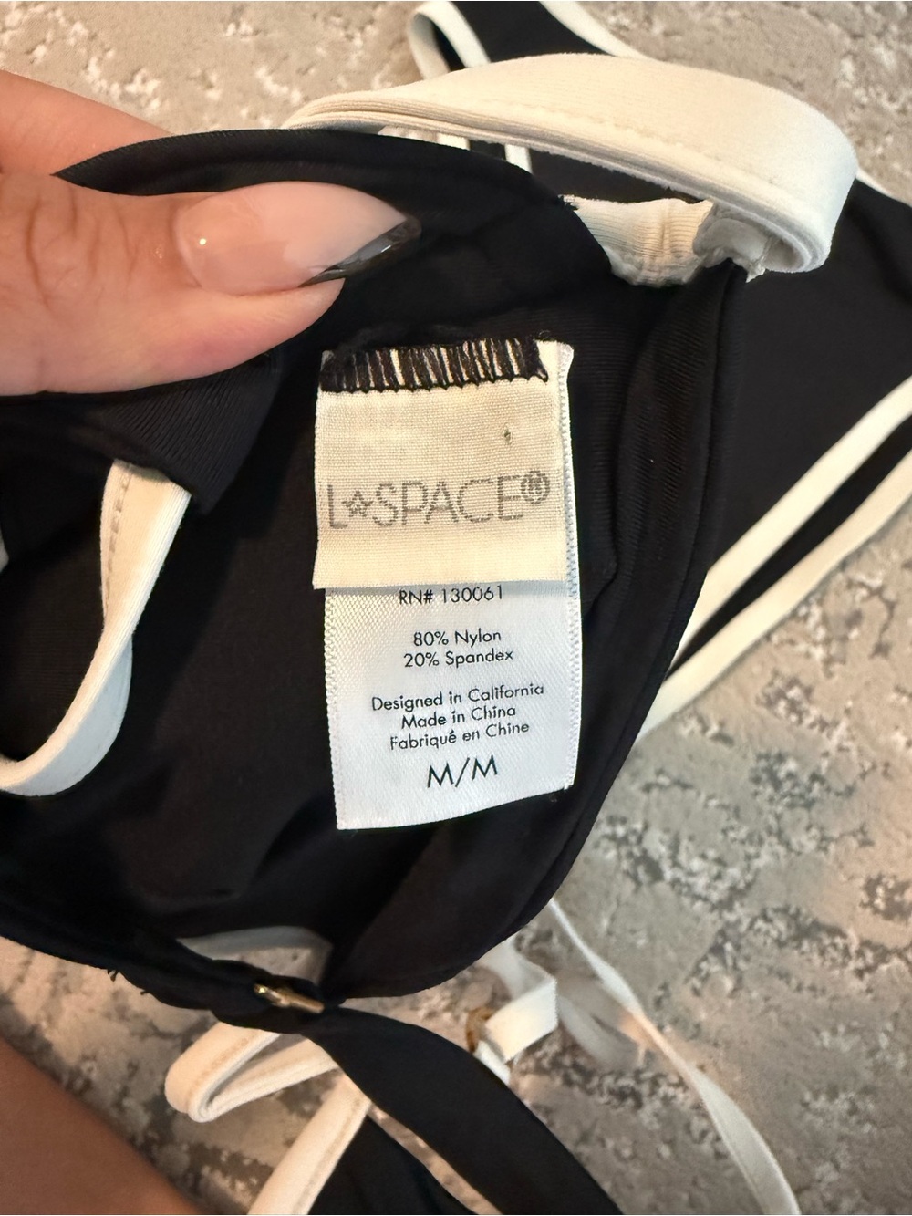 L*Space Black & White Contrast High-Waist Bikini Set - Picture 2 of 3